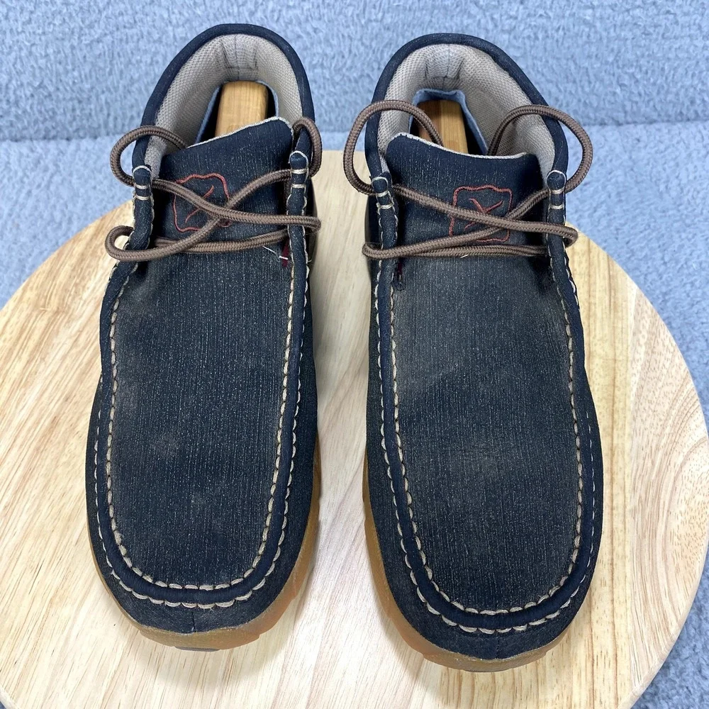 Twisted X Chukka Shoes Mens 8 M Blue Driving‎ Moc Rubberized Leather Boots
